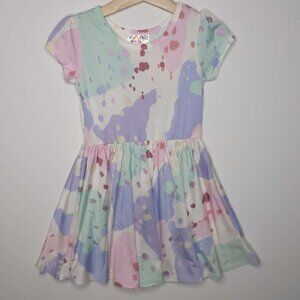 DotDotSmile Size 3/4 Cap Sleeve Dress - NWT Paint Splatter Print with foiling